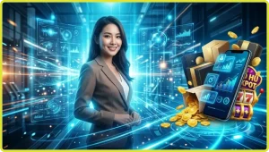 Game nổ hũ thần tài với guồng quay và biểu tượng may mắn